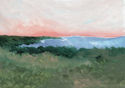 Roze lucht met uitzicht op de kust door Nikita Jariwala