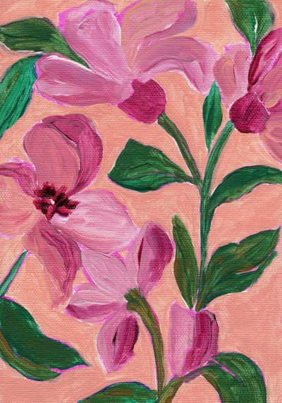 Levendige roze bloemen door Nikita Jariwala