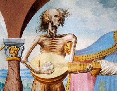 Dood speelt de mandola (detail) door Niklaus Manuel