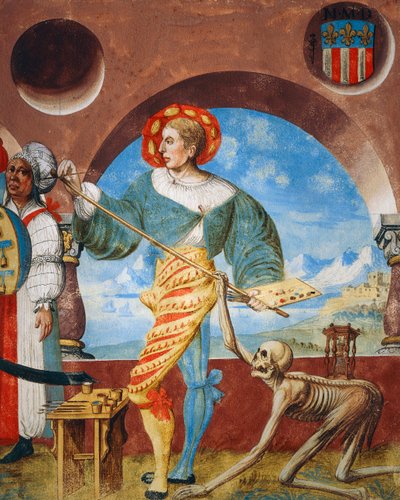 Dood trekt penseel van schilder (detail) door Niklaus Manuel