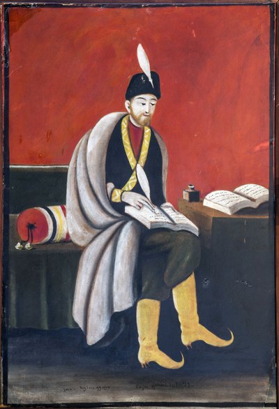 Shota Rustaveli (1172-1216) door Niko Pirosmanashvili