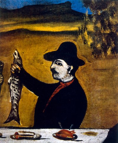 Portret van een man door Niko Pirosmani