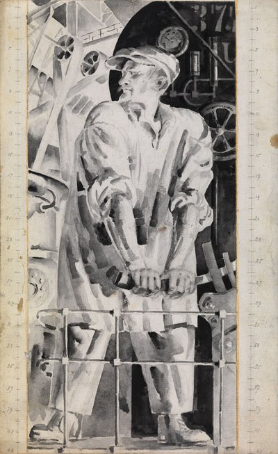 De Machinist, 1920s door Nikolai Adrianovich Tyrsa