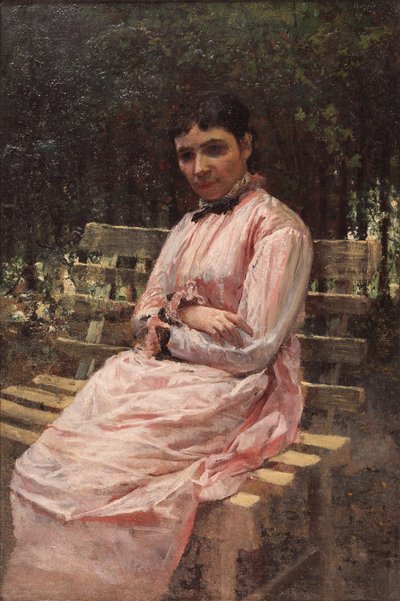 In een park. Portret van de vrouw van de kunstenaar door Nikolai Aleksandrovich Yaroshenko