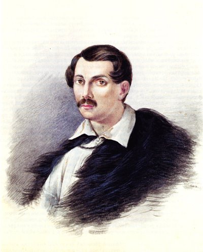 Portret van Decembrist Alexander Alexandrovich Bestuzhev 1797-1837, 1839 door Nikolai Alexandrovich Bestuzhev