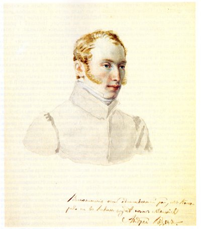 Portret van Decembrist Baron Andrei von Rosen door Nikolai Alexandrovich Bestuzhev