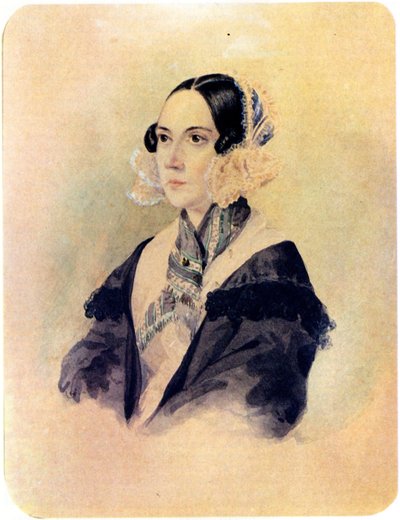 Portret van Decembrist Barones Anna von Rosen 1797-1883, 1832 door Nikolai Alexandrovich Bestuzhev