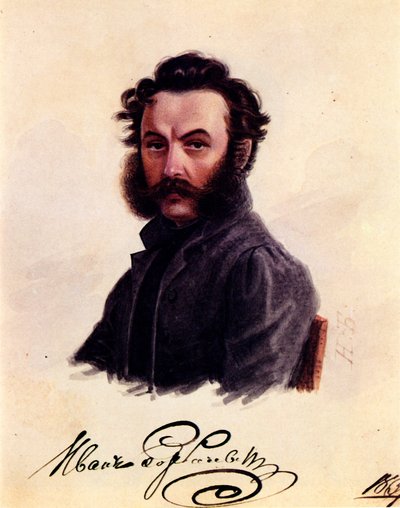 Portret van Decembrist Ivan Horbachevsky 1800-1869, 1837 door Nikolai Alexandrovich Bestuzhev