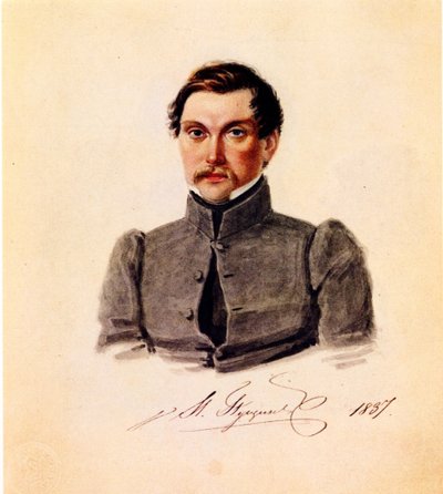 Portret van Decembrist Ivan Pushchin 1798-1859, 1837 door Nikolai Alexandrovich Bestuzhev