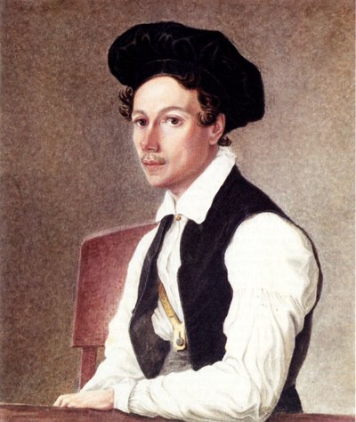 Portret van Decembrist Mikhail Alexandrovich Bestuzhev door Nikolai Alexandrovich Bestuzhev