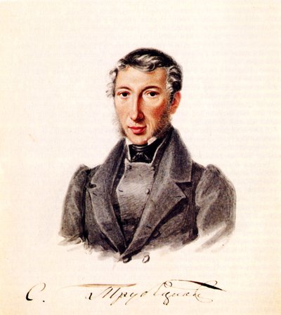 Portret van Decembrist prins Sergei Petrovich Trubetskoy 1790-1860, 1839 door Nikolai Alexandrovich Bestuzhev