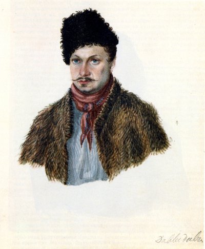 Portret van Decembrist Vasily Davydov 1793-1855, 1839 door Nikolai Alexandrovich Bestuzhev