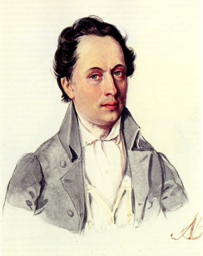 Portret van Leopold Niemirowski 1810-1883, 1843 door Nikolai Alexandrovich Bestuzhev