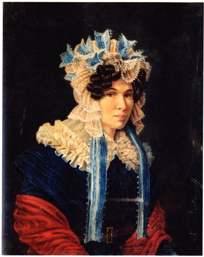 Portret van Lyubov Ivanovna Stepovaya 1783-1858, 1927 door Nikolai Alexandrovich Bestuzhev
