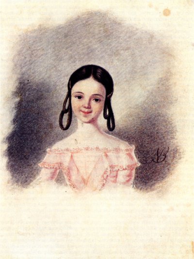 Portret van Sofia Muravyova, dochter van Decembrist Nikita Muravyov door Nikolai Alexandrovich Bestuzhev