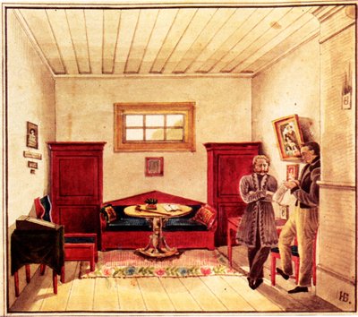 Gevangeniscel van Decembrist Nikolai Panov 1803-1850 in de Peter-gevangenis, 1830-1839 door Nikolai Alexandrovich Bestuzhev