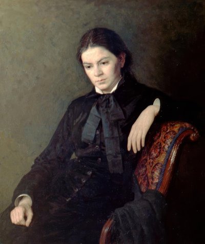 Portret van een onbekende dame door Nikolai Alexandrovich Yaroshenko