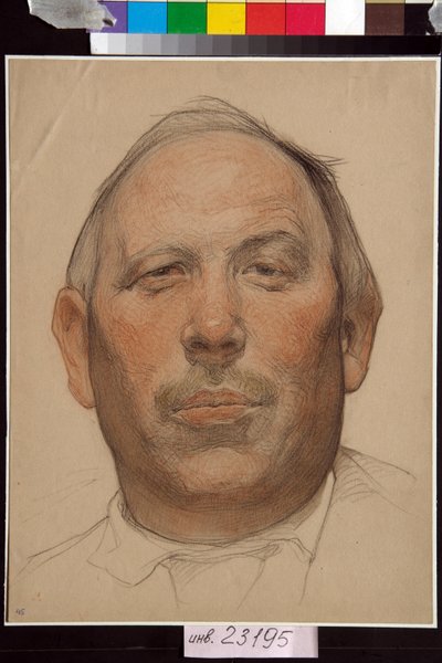 Portret van Demian Bedny door Nikolai Andreevich Andreev