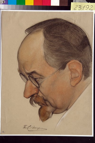 Portret van Gueorgui Vassilievitch Tchitcherine (1872-1936) door Nikolai Andreevich Andreev