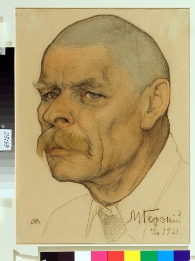 Portret van de Russische schrijver Maxime Gorki door Nikolai Andreevich Andreev