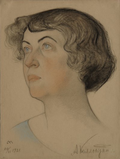 Portret van Alexandra Mikhailovna Kollontai 1872-1952 door Nikolai Andreevich Andreev