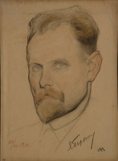 Portret van Jan Berzin 1889-1938, 1921 door Nikolai Andreevich Andreev