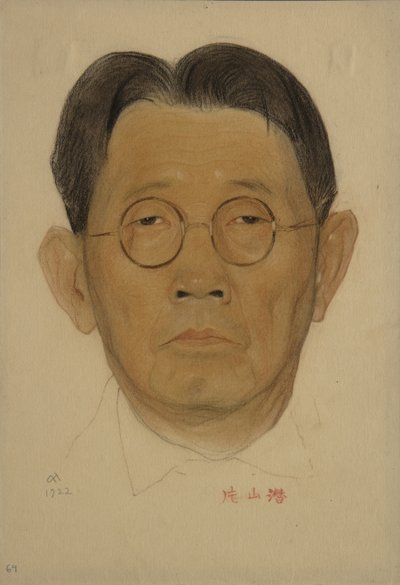 Portret van Sen Katayama 1859-1933, 1922 door Nikolai Andreevich Andreev