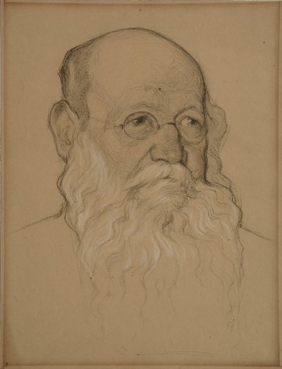 Portret van de revolutionaire graaf Pyotr A. Kropotkin 1842-1921, 1920-1921 door Nikolai Andreevich Andreev