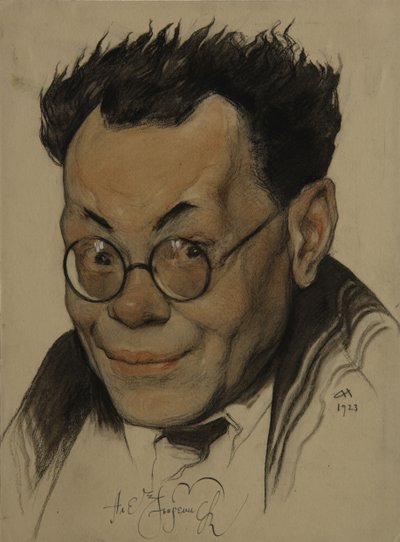 Portret van de auteur Alexei M. Remizov 1877-1957, 1923 door Nikolai Andreevich Andreev