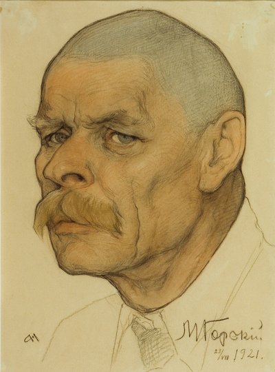 Portret van de auteur Maxim Gorky 1868-1939, 1921 door Nikolai Andreevich Andreev