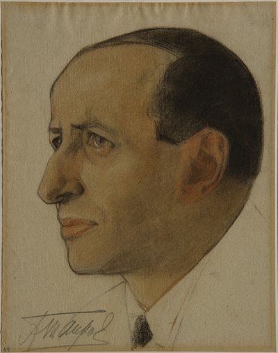 Portret van de regisseur Alexander Tairov 1885-1950 door Nikolai Andreevich Andreev