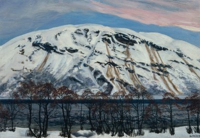 Koude aprilmorgen met lawine, Sneeuwberg door Nikolai Astrup