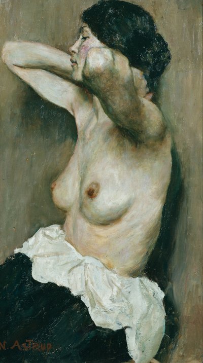 Vrouwelijke halfnaakt door Nikolai Astrup