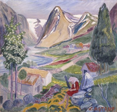 Kari bij Sunde door Nikolai Astrup