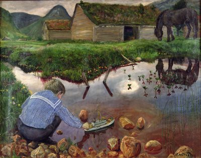 Lenteavond bij de Pastoorsvijver door Nikolai Astrup