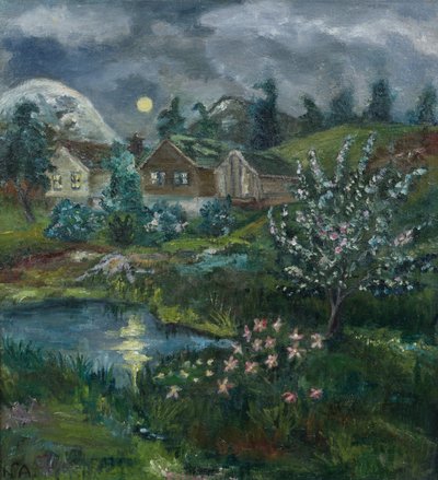 Lentenacht met volle maan door Nikolai Astrup