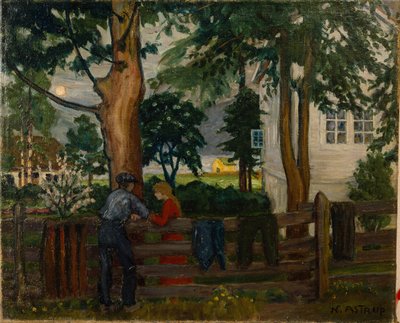 Zomernacht bij de tuinpoort door Nikolai Astrup