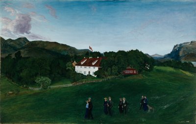 Svanøe Hovedgård, ca. 1904 door Nikolai Astrup
