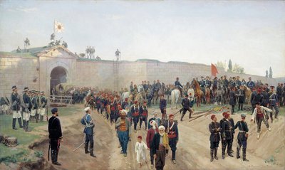 Turkse capitulatie bij Nikopol op 4 juni 1877, 1883 door Nikolai Dmitrievich Dmitriev Orenburgsky