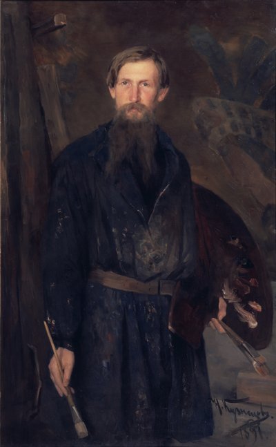 Portret van de kunstenaar Viktor Vasnetsov 1848-1926, 1891 door Nikolai Dmitrievich Kuznetsov