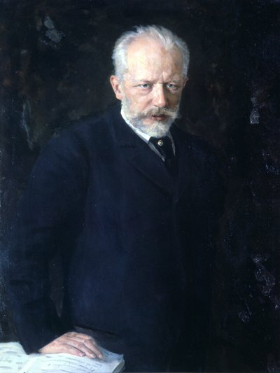 Tsjaikovski, schilderij door Kulnetsov door Nikolai Dmitrievich Kuznetsov
