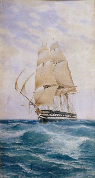 Het Schip op de lijn Imperatritsa Mariya, 1890s door Nikolai Dmitryevich Prokofyev