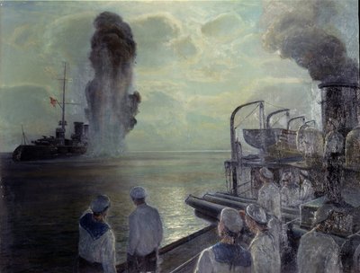 Russische revolutie van 1917: de Zwarte Zeevloot laat op 18 juni 1918 zijn eigen schepen zinken door Nikolai Evlampievich Bublikov
