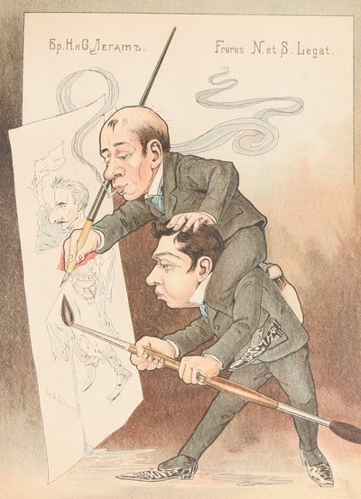 Zelfkarikatuur uit: Russisch Ballet in Karikaturen, 1902-1905 door Nikolai Gustavovich Legat