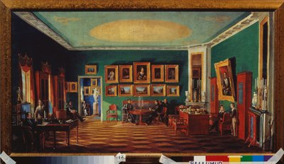 De studeerkamer in het huis van graaf P. Zubov door Nikolai Ivanov Podklutchnikov