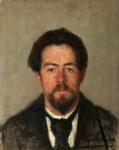 Portret van de auteur Anton Tsjechov, 1860-1904, 1895 door Nikolai Ivanovich Kravchenko