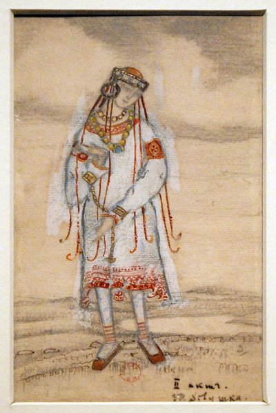 Kostuumontwerp voor het ballet Le Sacre du Printemps van I. Stravinsky, 1912 door Nikolai Konstantinowitsch Roerich