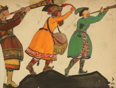 Kostuumontwerp voor de opera Sneeuwmeisje door N. Rimsky-Korsakov, 1919 door Nikolai Konstantinowitsch Roerich