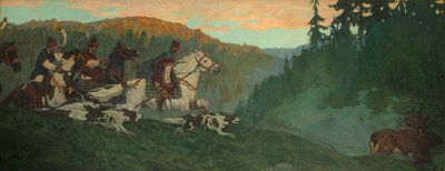 Ochtendjacht van de Grootvorst door Nikolai Konstantinowitsch Roerich