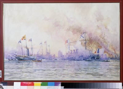 Aankomst van het Franse squadron in Krondstadt in 1893 door Nikolai Nikolaevich Gritsenko